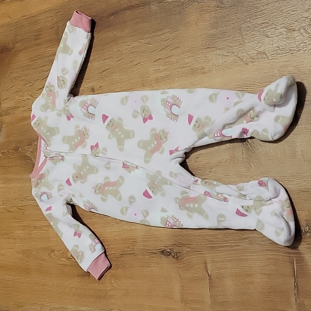 Kids Headquarters gingerbread fleece footies